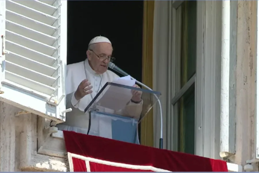 Pope Francis delivers his Angelus address at the Vatican, July 18, 2021. / Screenshot from Vatican News YouTube channel.